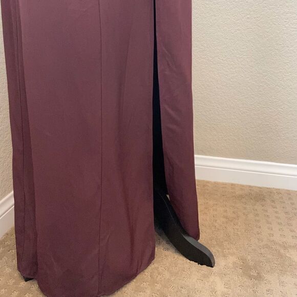 LèRumi Eggplant Midi/ Maxi Lola Dress with Front Bow Size S/ M adjustable strap - Picture 2 of 15